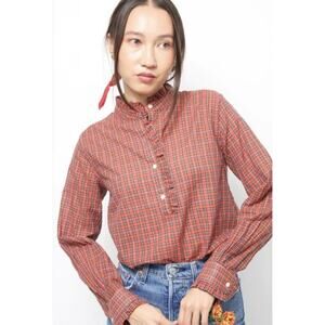 Trovata Birds of Paradis Breezy Henley Blouse Redford Cottagecore Size Medium